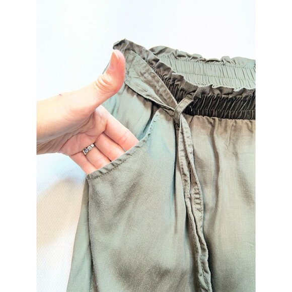 Knox Rose Women's Pull On Casual Pants Tie Waist Size XL Olive Green Pockets - Picture 5 of 10